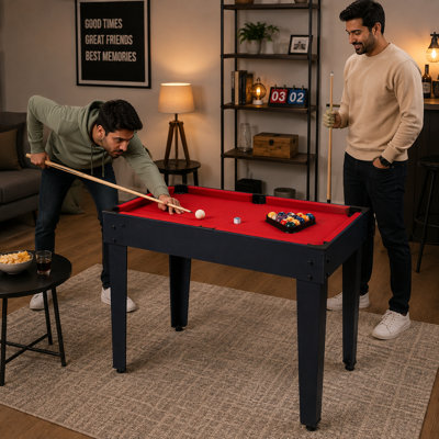 Table multi-jeux 5-en-1 avec billard, babyfoot et tennis de table