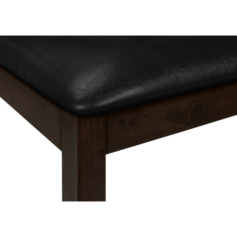 Banc en similicuir Jeanny, Black, Espresso brun, H 20,25 po x l 47,5 po x P 16 po