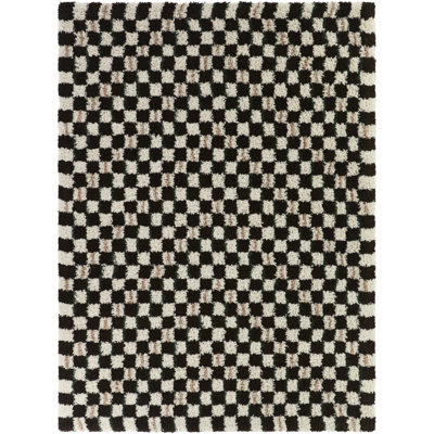 Chamberlain Pink/Brown Modern Checkered Area Rug