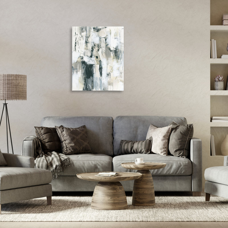 Expressive Grey Abstraction Canvas Wall Art by June Erica Vess, 30" H x 24" W