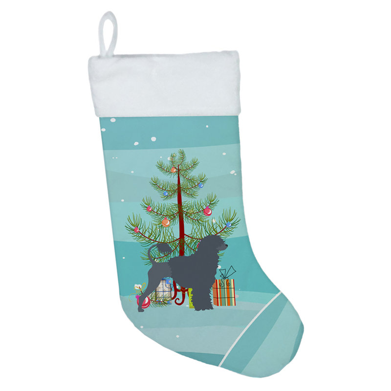 Chaussette de noël joyeux de noël, Chien d'eau portugais