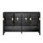 Buffet de rangement 55,1 po à 4 portes - tablette ouverte, 2 tablettes réglables à 2 niveaux, crochets doubles, pour le salon et le bureau-1190075797