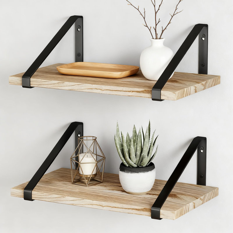 Tablettes flottantes profondes pour rangement mural et présentoir, grandes tablettes en bois rustique pour l'organisation de la maison et du bureau dans plusieurs pièces