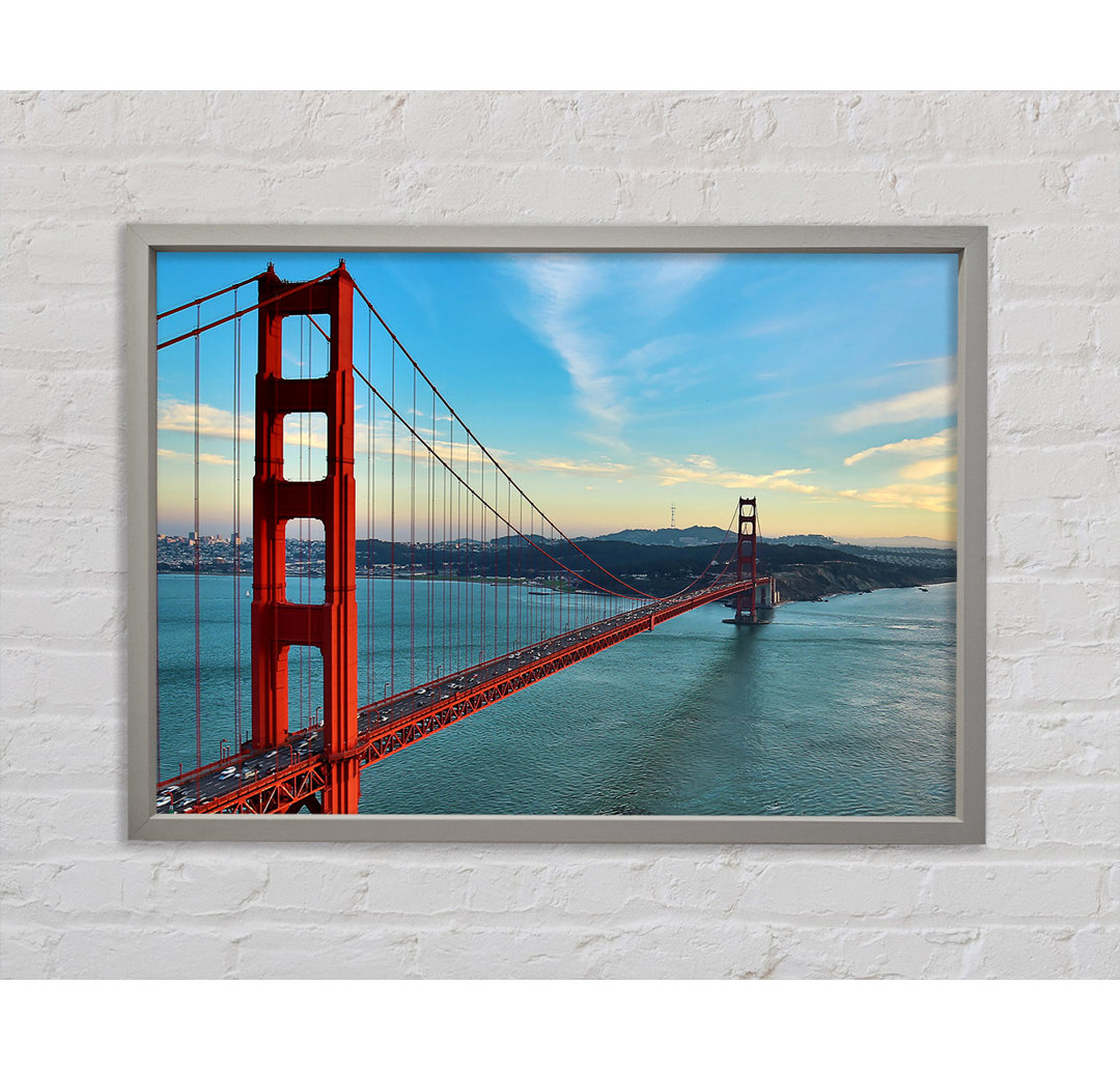 Golden Gate Bridge Blue Waters - Einzelner Bilderrahmen Kunstdrucke auf Leinwand