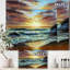 Magnifique coucher de soleil sur une vague sauvage de l'océan - reproduction d'art sur toile-55634498-55634500