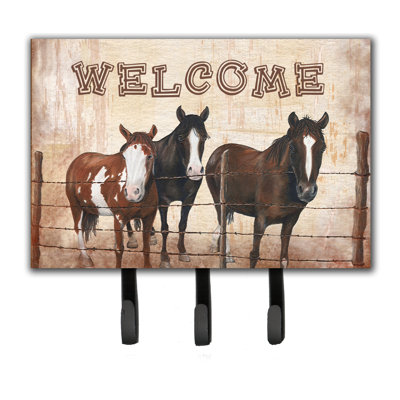Tapis de garde avec porte-laisse à chevaux et crochet à clé