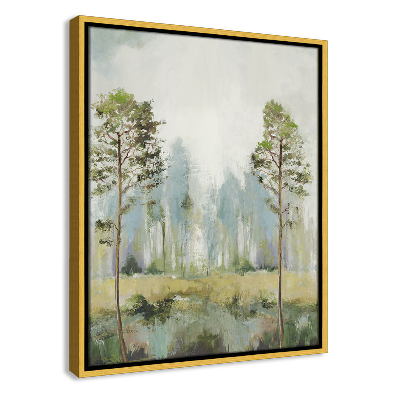 Tall Green Trees II by Allison Pearce, 21.5" H x 17.5" W, Gold