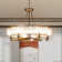 Crystal Semi Flush Mount Ceiling Light With Matel Accents