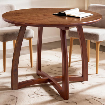  Alma 36 Inches Rubber Wood Round Dining Table for 2-4, Mid-Century Modern Versatile Tables for Living Room & Kitchen, 250 lbs, Stable Cross Base, Easy Setup
