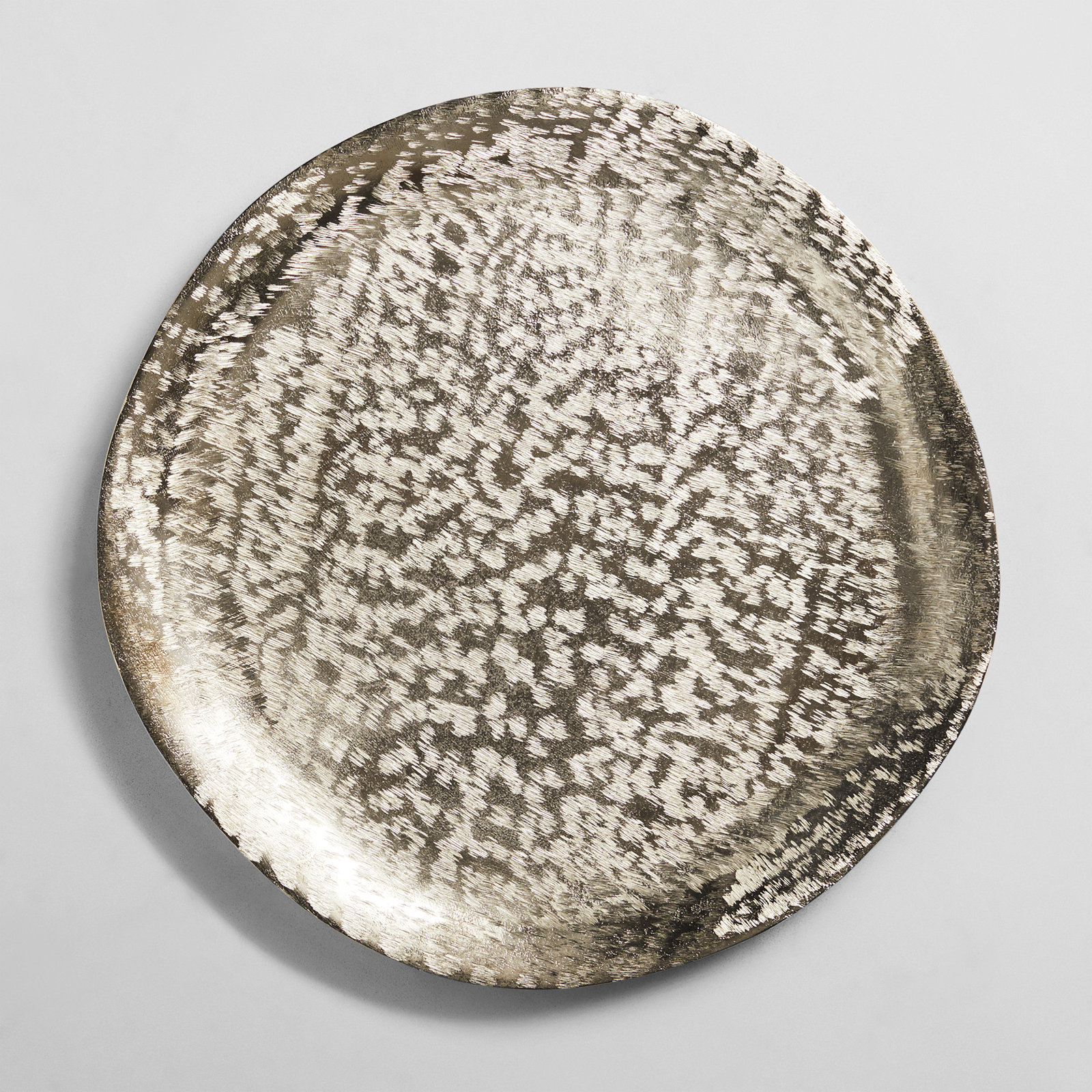 Zadia Brushed Metal Charger Plate, Silver