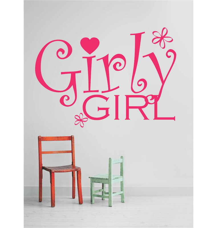 Décalcomanie murale girly fille, Rose, H 16 po x l 20 po x P 0,16 po
