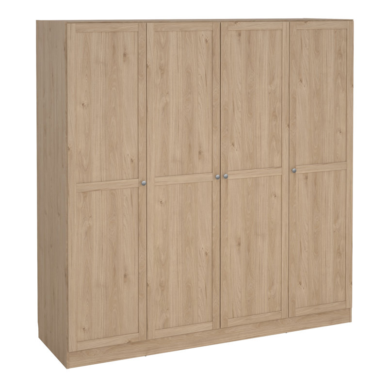 Bowery 4 Door Manufactured Wood Wardrobe, Brown