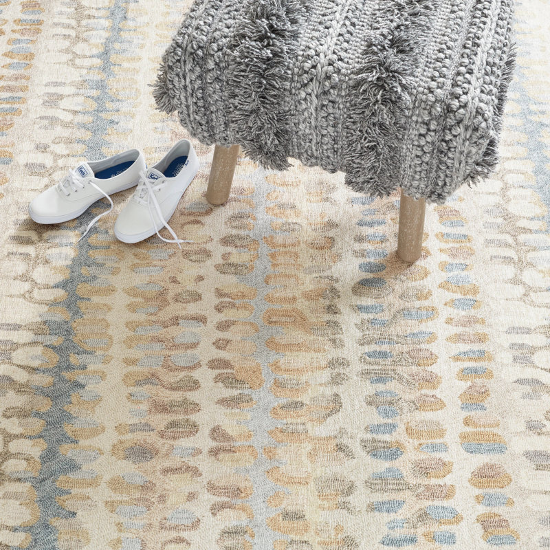 Paint Chip Natural Machine Printed Washable Rug, Rectangle 9'6" x 13'6"