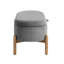 Banc de rangement élégant en velours côtelé gris avec des pieds en bois massif et une base polyvalente d'inspiration Mid-Century-127031250