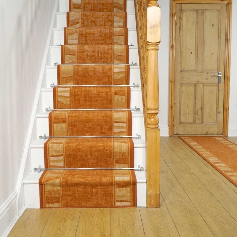 Stair Runner Carpentras Block Print Area Rug, Runner 66 x 480cm