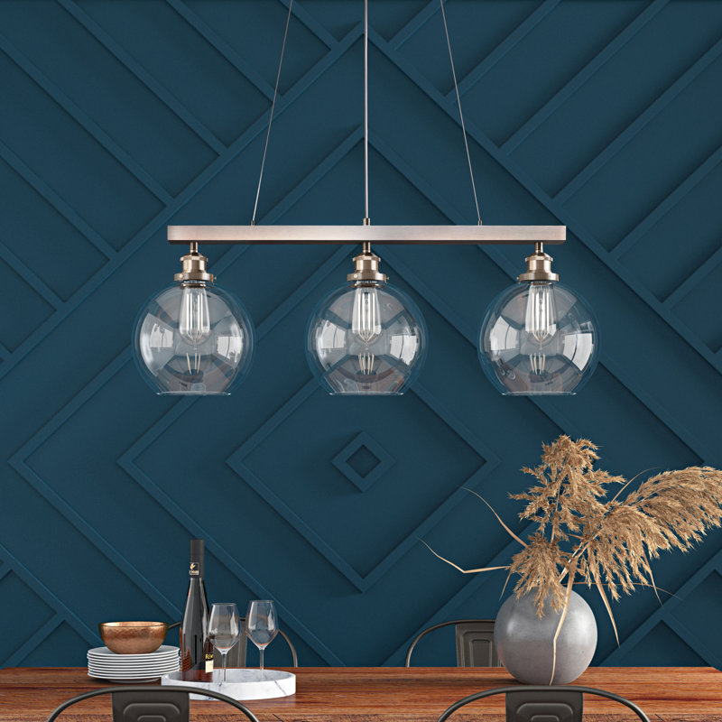 Bundy 3 - Light Kitchen Island Pendant, Brushed Nickel