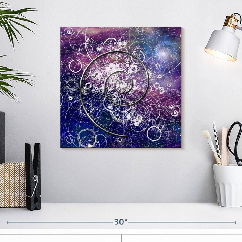 Cosmic Spiral Abstract, 16" H x 16" W