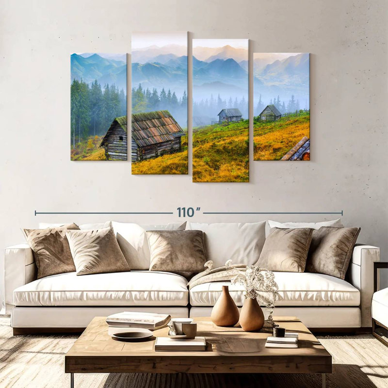 Alvord Hillside Log Cabins, 54" H x 84" W