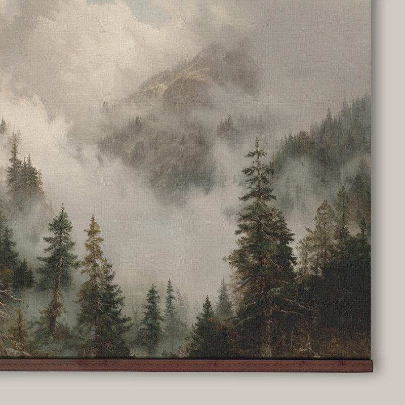 "Misty Mountain Forest", art mural sur toile, H 40 po x l 60 po