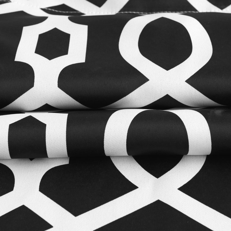 Andoni Blackout Curtain Pair, Black/White