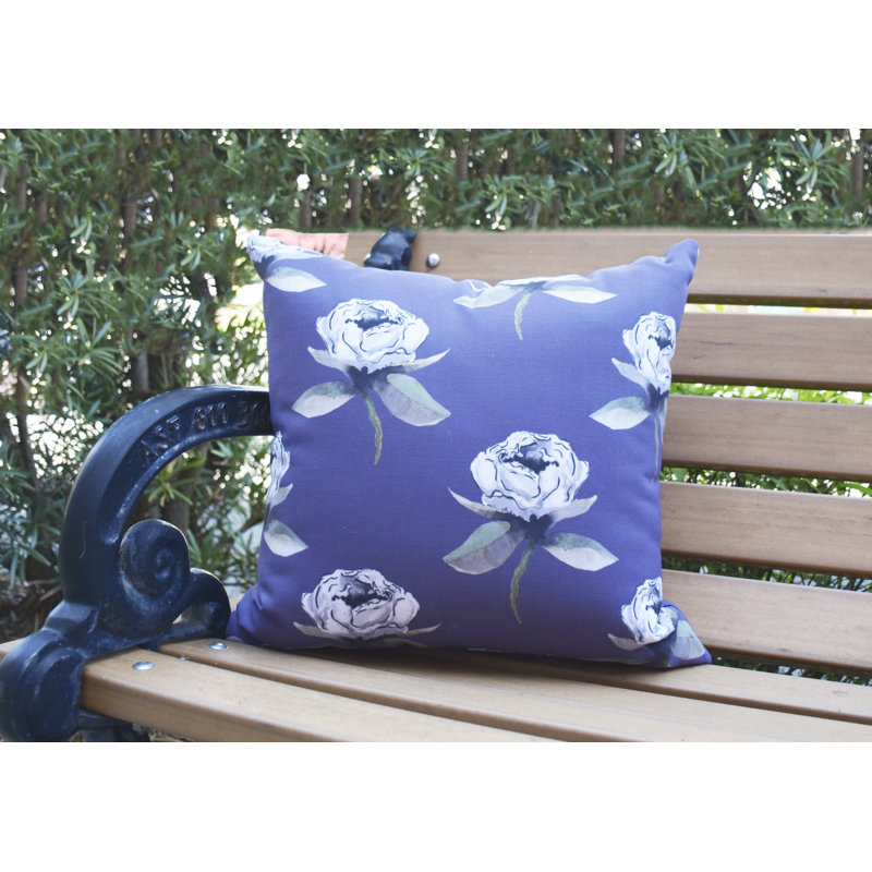 Housse et insert de coussin extérieur carré Fickle Florals Bunch, 16 po x 16 po, Violet