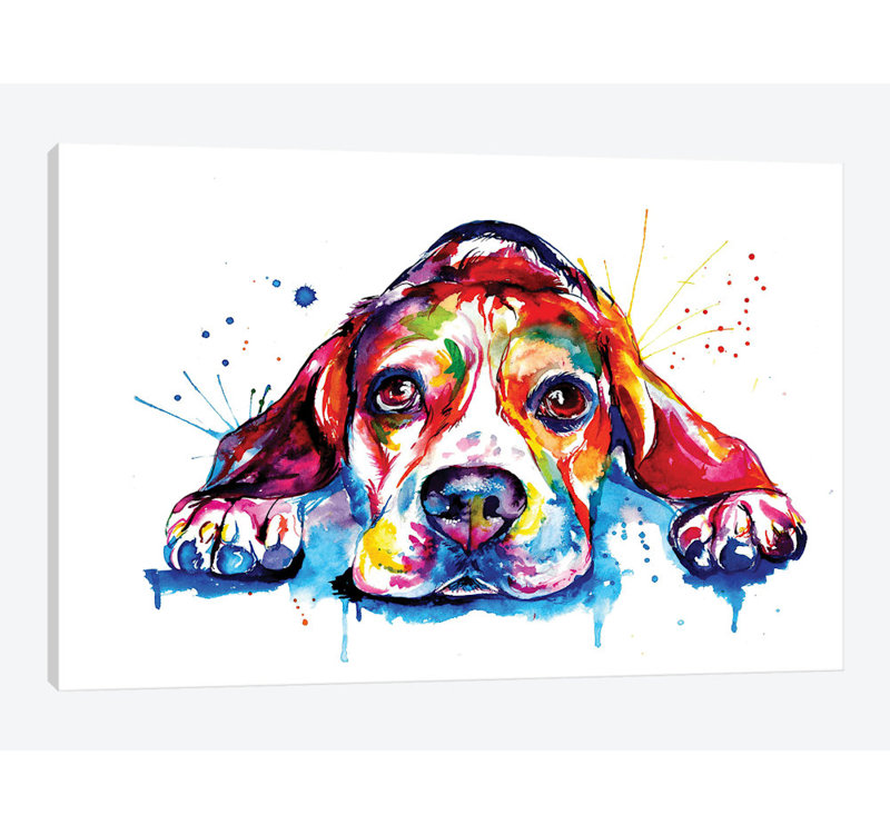" Beagle " by Weekday Best, 18" H x 26" W x 1.5" D, Wrapped Canvas
