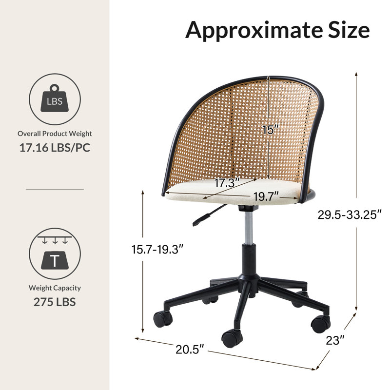 Chaise de bureau Clarrisa, Blanc