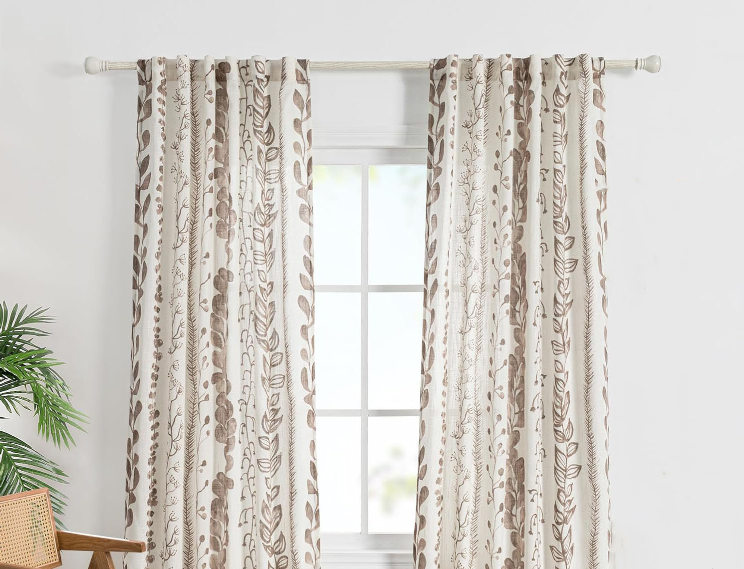 Rectangular Curtains Red Barrel Studio® Curtains for Living Room Bohemian Geometric Printed ...