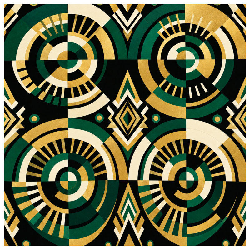Housses de couette géométriques Art Deco, Queen