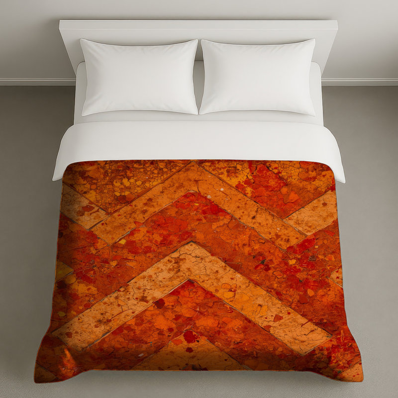 Rustic Chevron Texture Duvet Covers, Twin