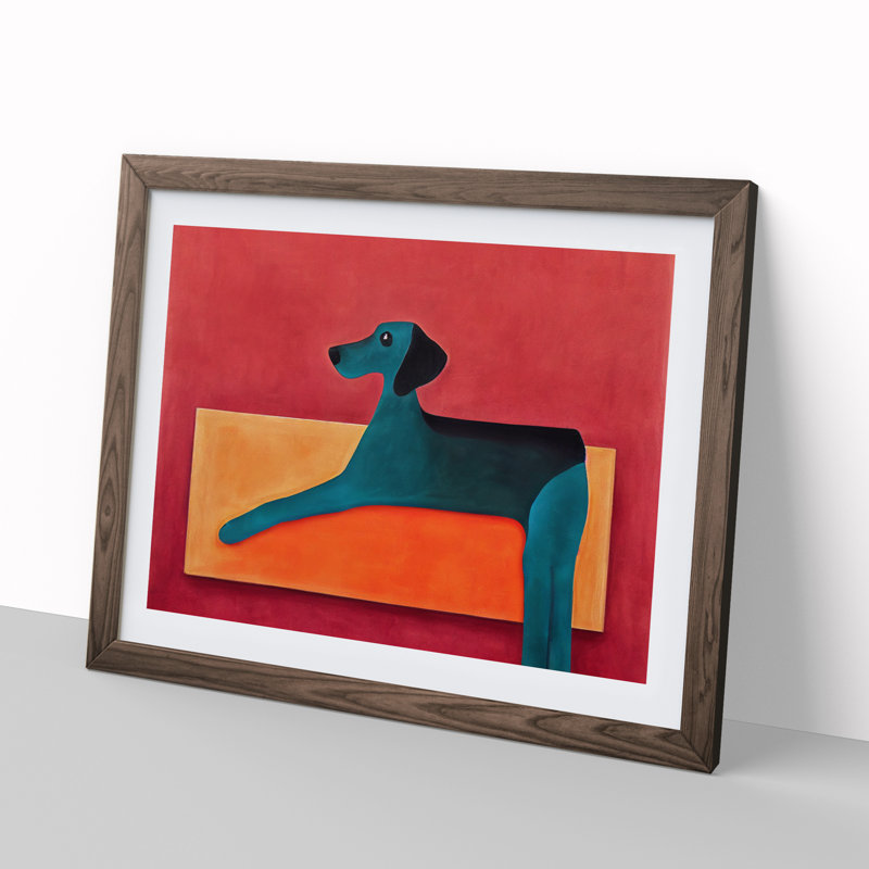 Dog Abstract Vol.4 - Framed Print, 46cm H x 64cm W, Walnut