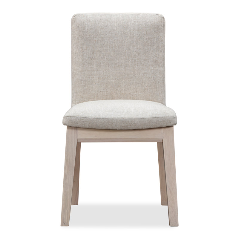 Upholstered Solid and Manufactured Wood Dining Chairs, White