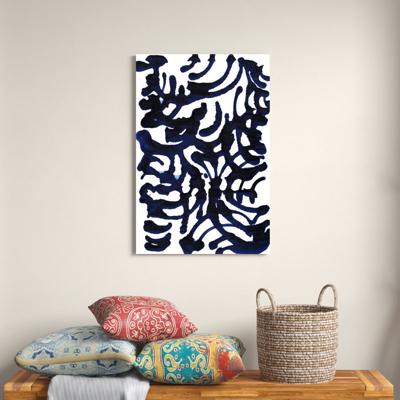 Indigo Swirls I, reproduction d'art sur toile, H 36 po x l 24 po