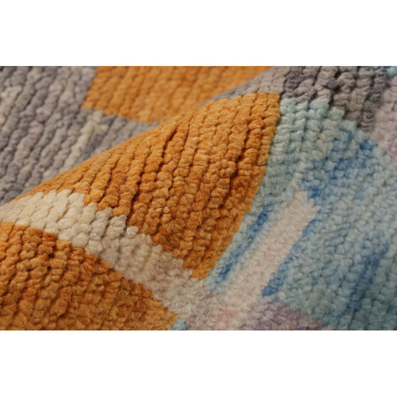 Moroccan Hand Knotted Wool Area Rug, Rectangle 5' x 7'