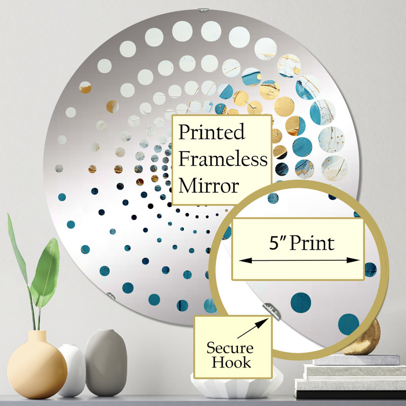 Miroir mural bleu sarcelle, 31,4 po x 31,4 po