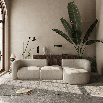 Acanva Mellow Velvet Modular Sectional Sofa