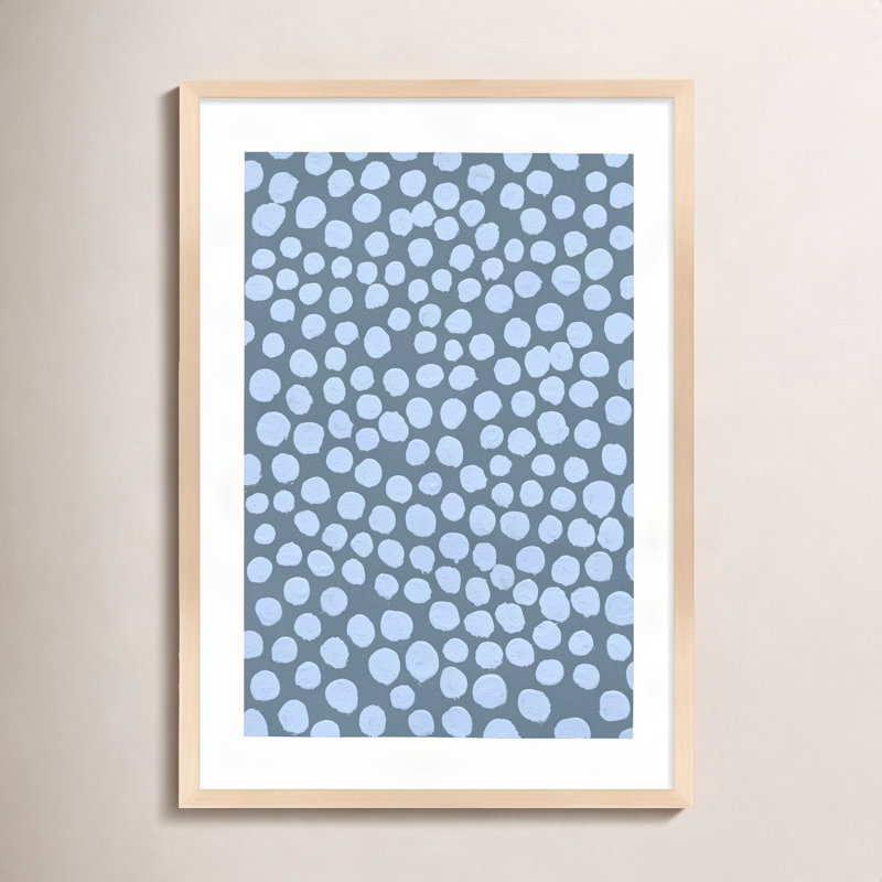 Navi pervenche sur gris bleu par Michela Sorrentino - Peinture, H 30 po x l 21 po x P 1,25 po, Brun