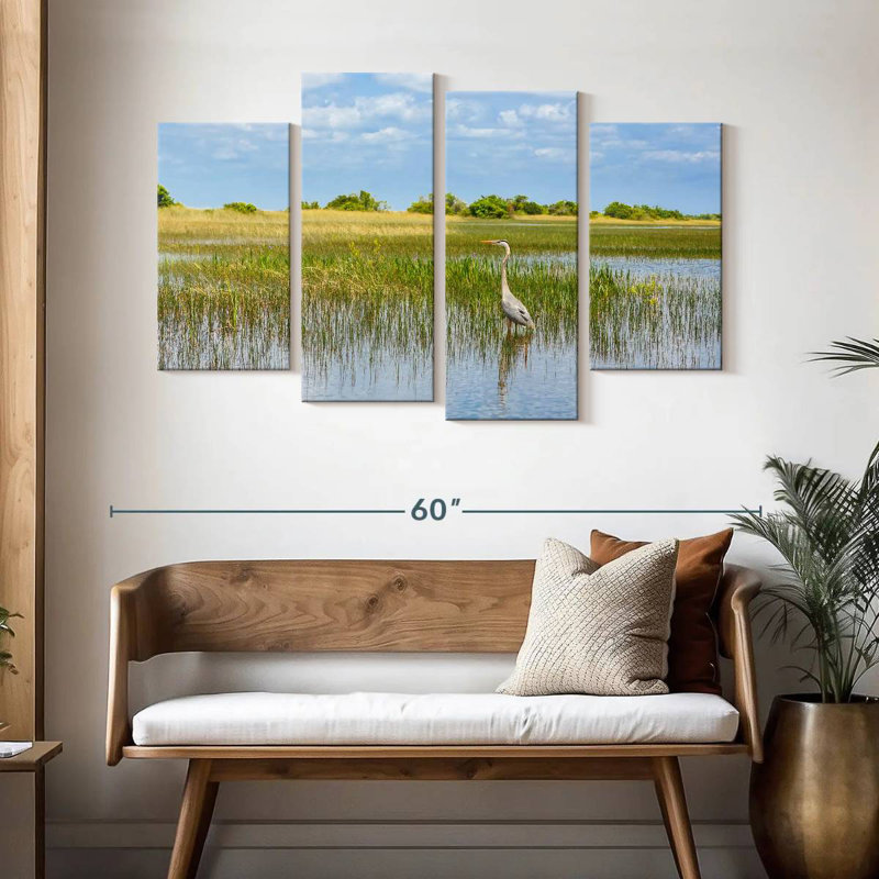 Oiseau dans le parc national des Everglades, 32" H x 52" W