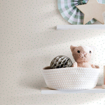 Hoopla Walls Mini Dots Seafoam 10m Wallpaper