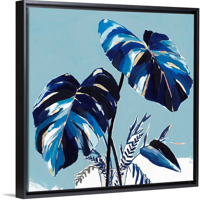 « Villa Palms II » par Isabelle Z, reproduction d’art sur toile, H 18 po x l 18 po x P 1,75 po, Cadre noir