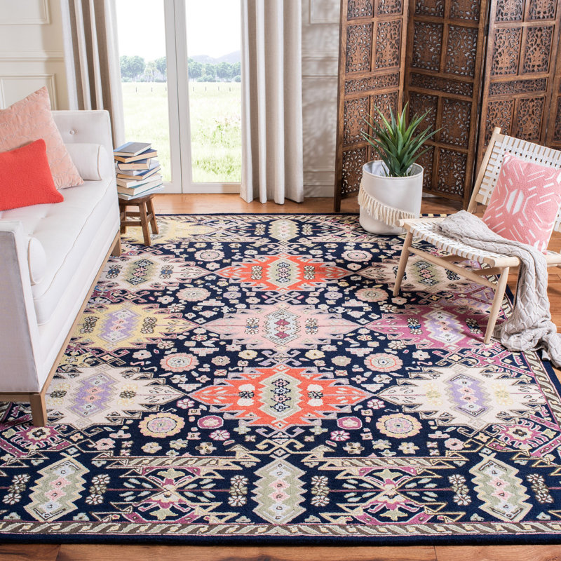 Amla Hand Tufted Wool Rug, Rectangle 4' x 6'