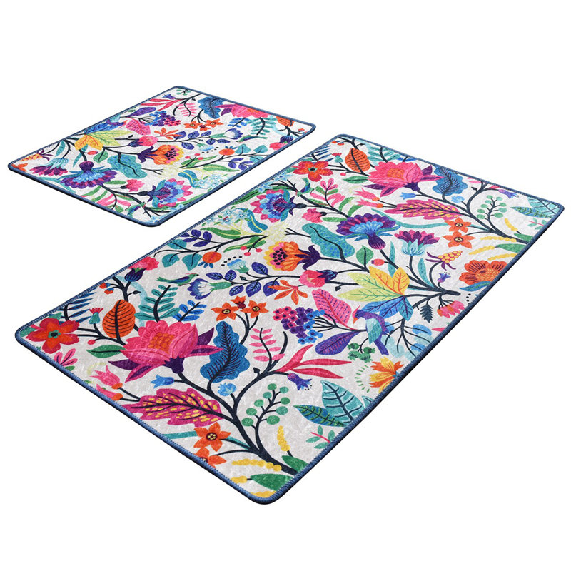 Ensemble de tapis de bain antibactérien (2 pièces), 100% polyester, 19,7 po x 23,6 po et 23,6 po x 39,4 po | Sous-tapis antidérapant, hauteur des poils: 0,4 po | Lavable à la machine, doux et durable, idéal pour la sécurité et le confort de la salle de bain