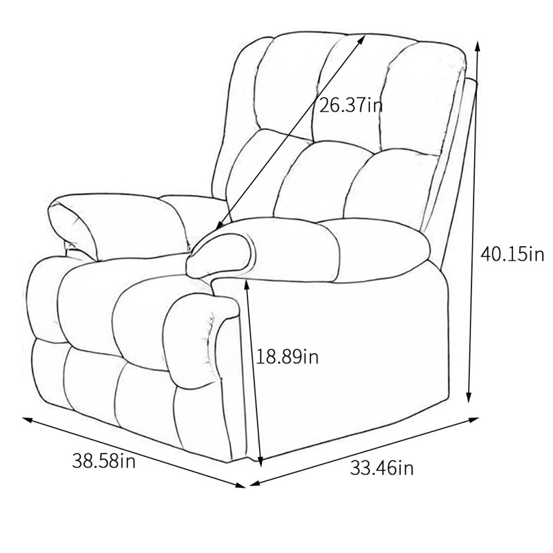 Fauteuil inclinable pivotant rembourré Kitchell, Jaune