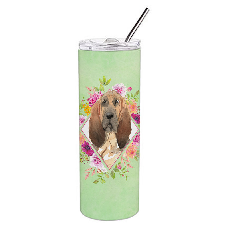 E23BF9F8391D466E9CA4F8DFEBD9A7DB de verre 20 oz à double paroi en acier inoxydable chiot, Limier, Vert