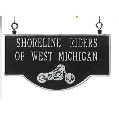 Garage Motorcycle 2-Line Hanging Sign