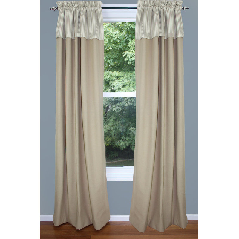 Paire de rideaux occultant en coton Abruscato, Brun clair / beige, 84 po x 86 po