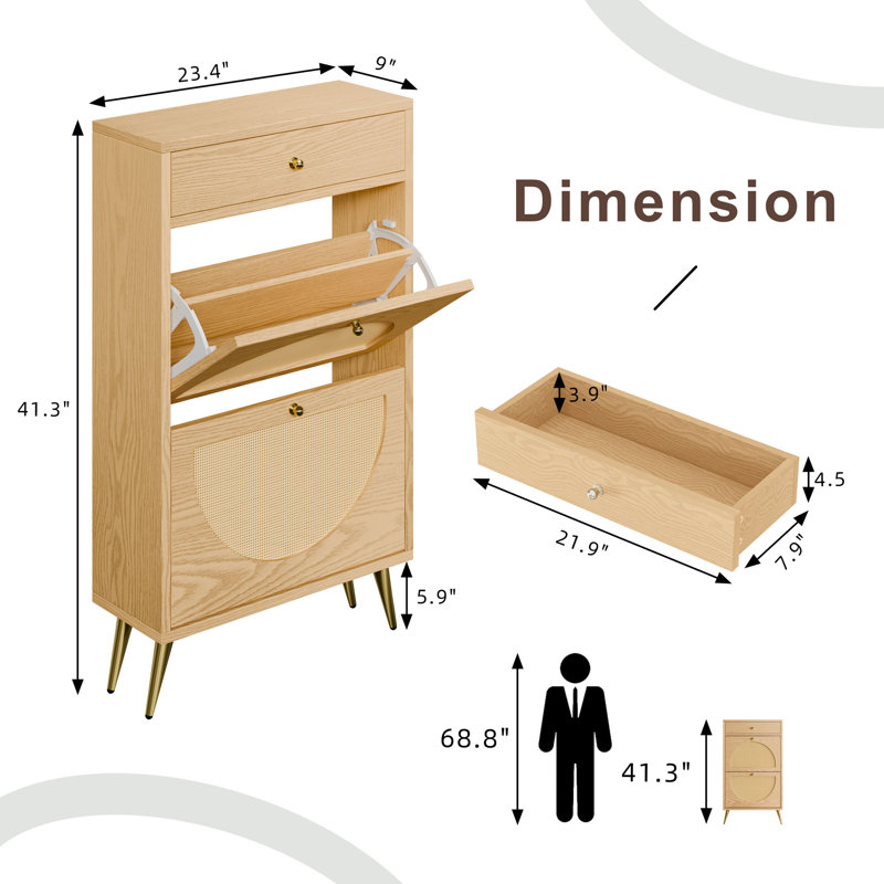 10 Pair Shoe Storage Cabinet