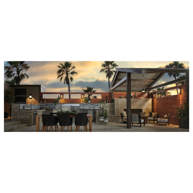 Artiste 60"  3 - Blade Outdoor LED Propeller Ceiling Fan with Wall Control and Light Kit Included, Metallic Matte Bronze