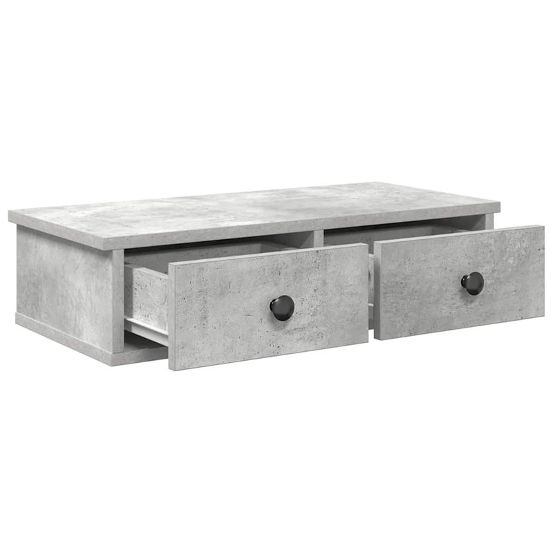 113-9 Wall Mounted Shelf, 15cm H x 60cm W x 28cm D, Concrete grey