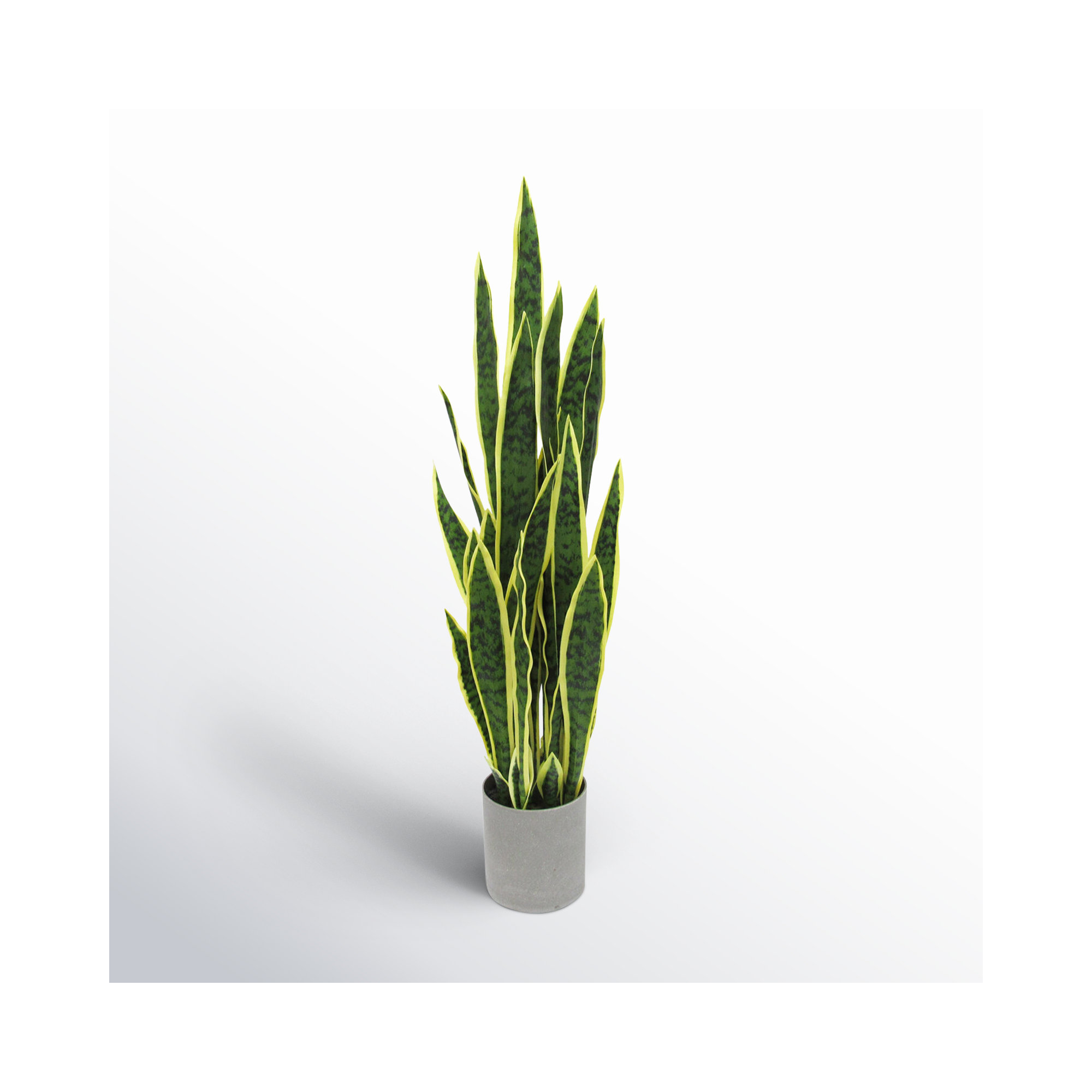 Artificial Sansevieria Snake Plant in Pot, 36'' H x 12.5'' W x 12.5'' D